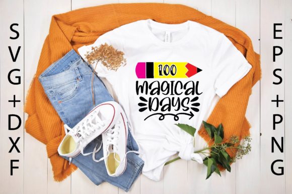 100 Magical Days Graphics for T-Shirt Designs