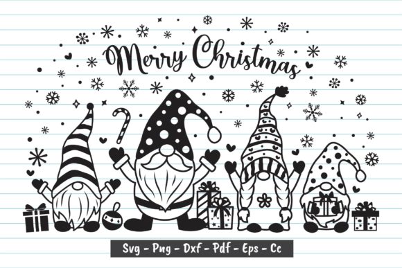 Christmas Gnome Graphics for Print Templates