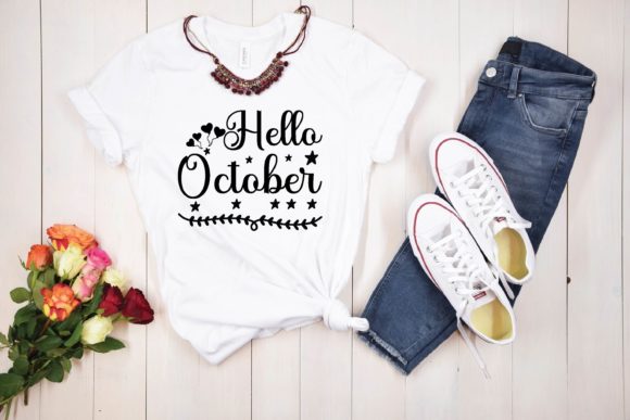 Hello October Svg Graphics for T-Shirt Designs