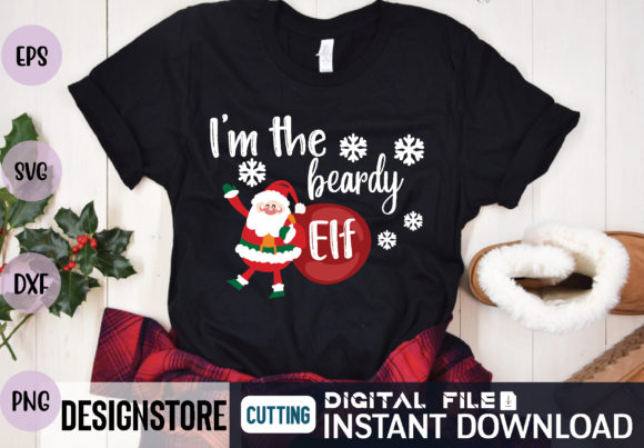 i m the beardy elf svg graphics for t-shirt designs
