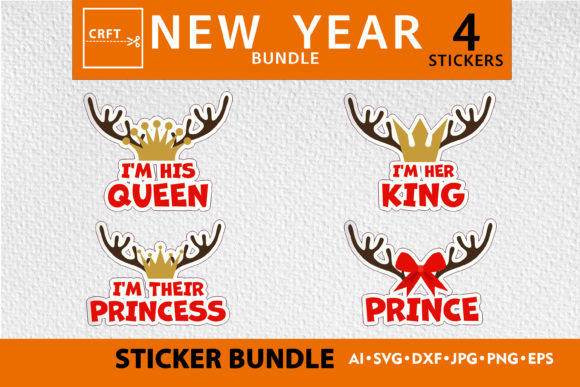 SVG Bundle New Years Children Cut Files for Graphics and Print Templates